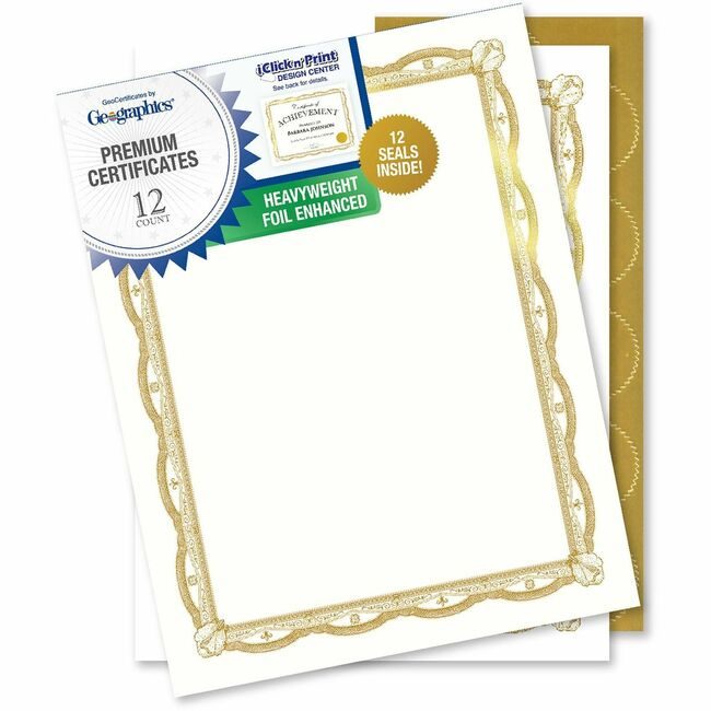 Geographics Kit Certificate Hvywt 12 Pack GEO48766