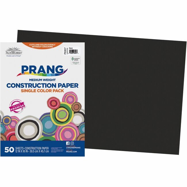 Pacon Corporation Paper Constrc 12X18 Black 50SH PAC6307