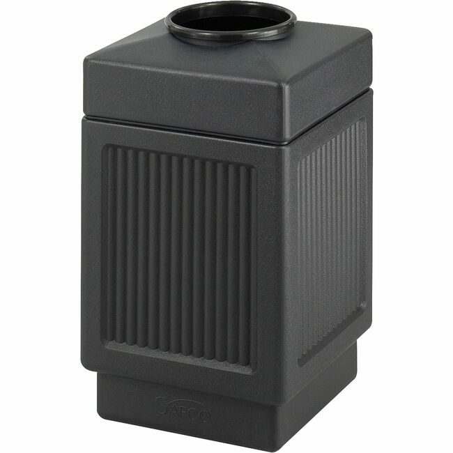 Safco Products Receptacle Sqr Opn Top Black SAF9475BL