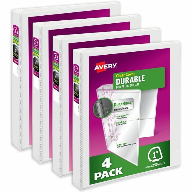 Avery Products Corporation Binder Dv 1" White 4 Pack AVE17575