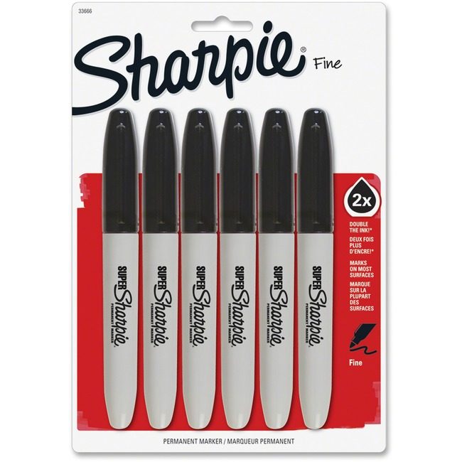 Sharpie / Expo / Prismacolor / Sanford Newell Brands / Sanford Sharpie / Expo / Prismacolor / Marker Supr Shrpie 6 Pack Black SAN33666PP