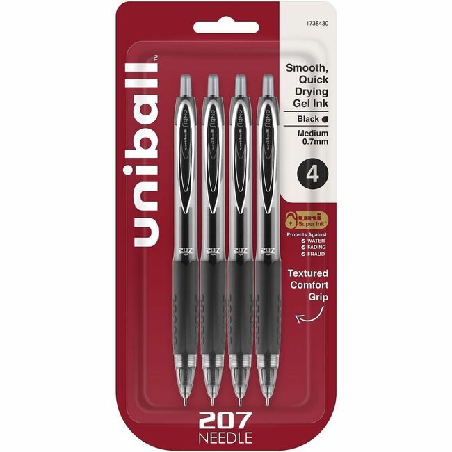 Mitsubishi Pencil Co. / uni-ball Pen Gel 207 NEEDLE 0.7MM 4 Pack B UBC1738430