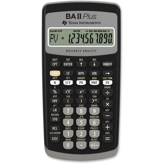 Texas Instruments Calc Business/Financial 8DG TEXBAII-PLUS