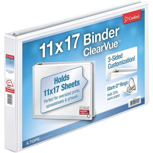 TOPS Products / Cardinal Brands Binder View 11X17 Dring 1" CRD22112CB
