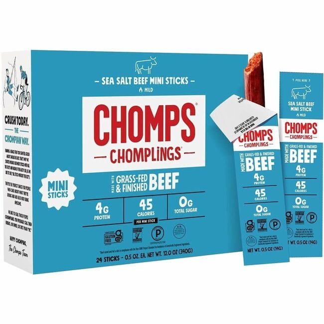 CHOMPS Beefstick Ssalt .5OZ 24PK CHSLCSB24