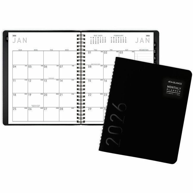 ACCO Brands AT-A-GLANCE Planner Mnth Contmp 7X9 Black AAG70120X05