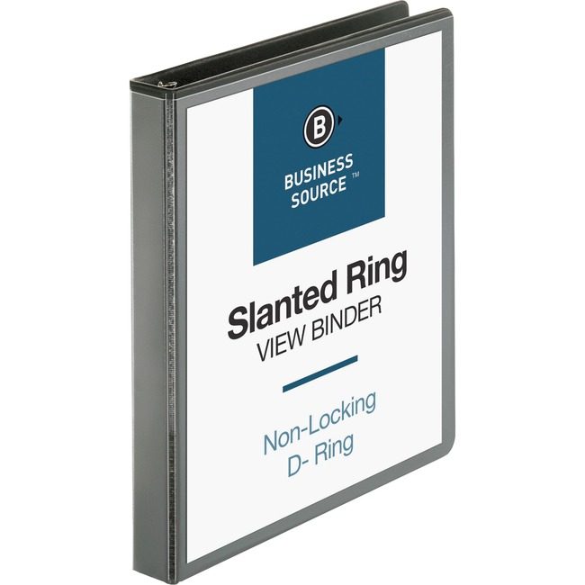 Business Source Binder View D-Ring 1" Black BSN28446
