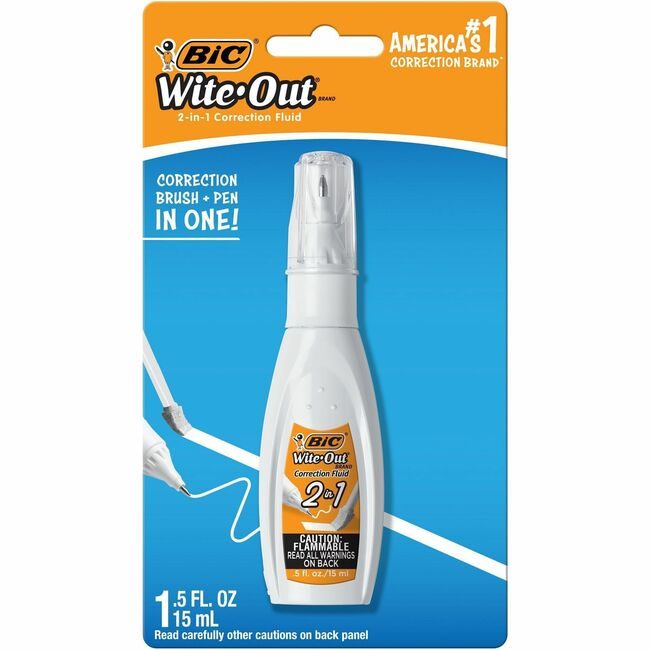 BIC Corporation Pen Correctn Fluid 2IN1 White BICWOPFP11