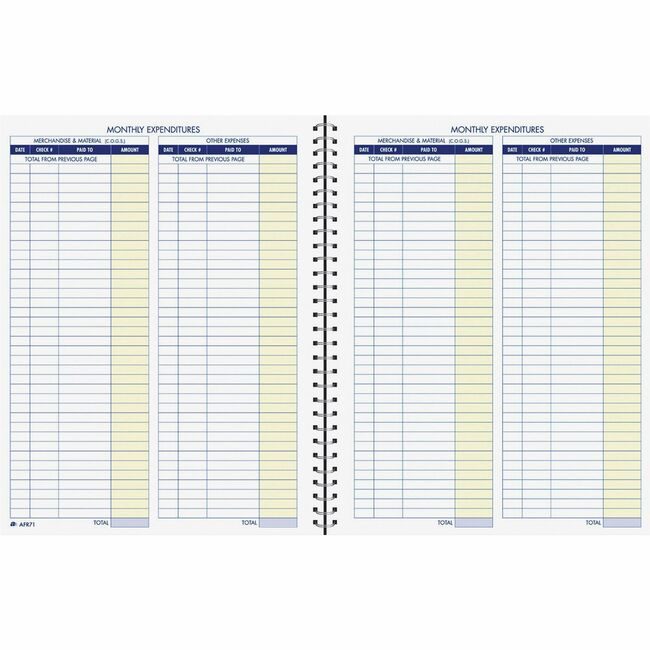 Adams Business Forms Book Bookeeping Mtly Rec ABFAFR71