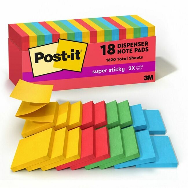 3M Company Notes Superstcky Asstd 18 Pack MMMR33018SSANCP