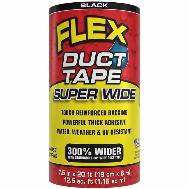 Swift Response, LLC Flex Seal Tape Duct 7.5"X20 Black FLXDTBLKR7520