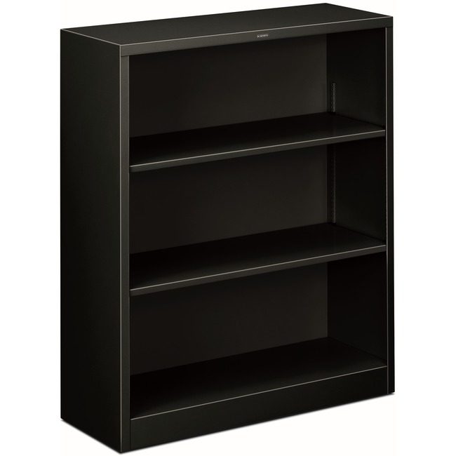 The HON Company Bookcase 3SHLF Mtl 41"H Black HONS42ABCP