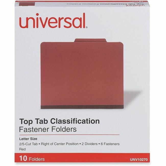Universal Office Products Folder Psbd 6SEC Letter Red UNV10270