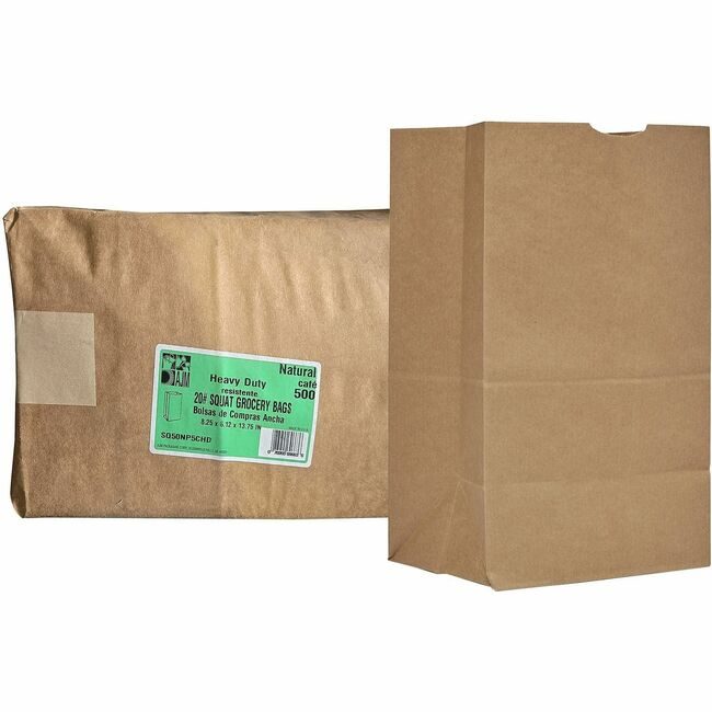 AJM Packaging Corporation Bag Paper 20# Squat Hd AJMSQ50NP5CHDES