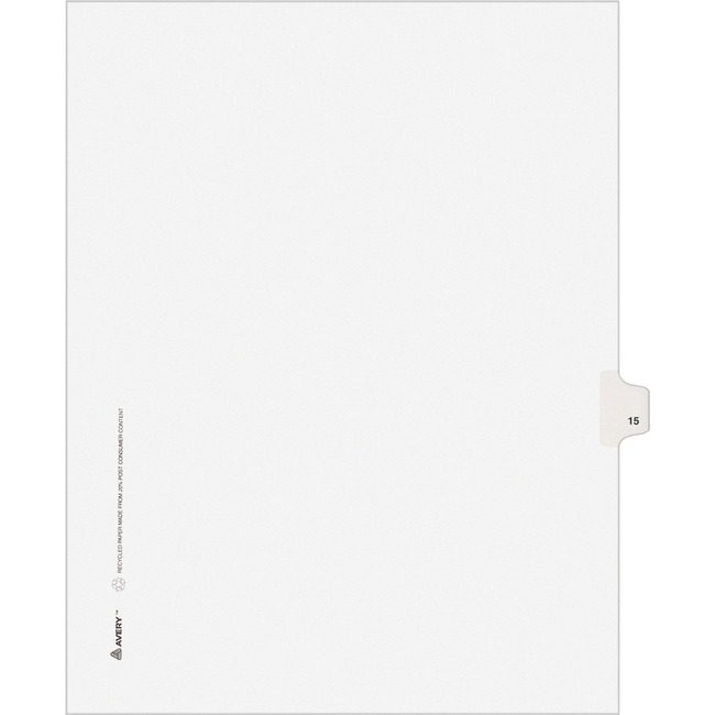 Avery Products Corporation Dividers Index Sidetab 15 AVE11925