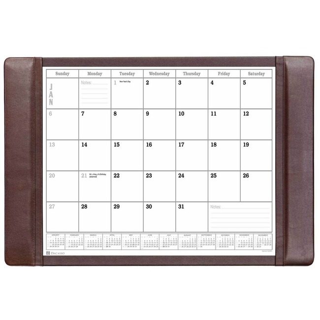 Dacasso Desk Pad Lthr Bn Cal Insert DACP3440