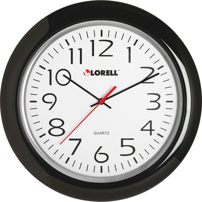 Lorell Clock Wall Quartz 13.25" Black LLR60989