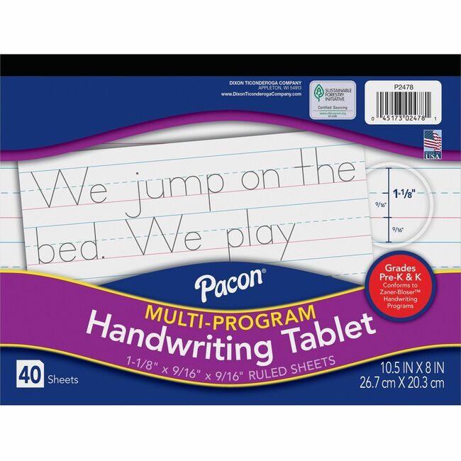 Pacon Corporation Tablet Hndwrt 1-1/8" Grd K PAC2478