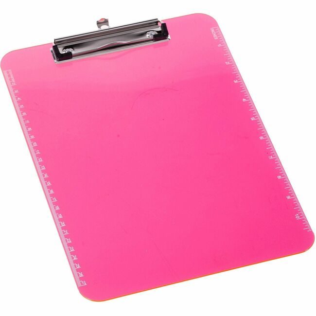 Business Source Clipboard Plastic Neon Pink BSN01868BD