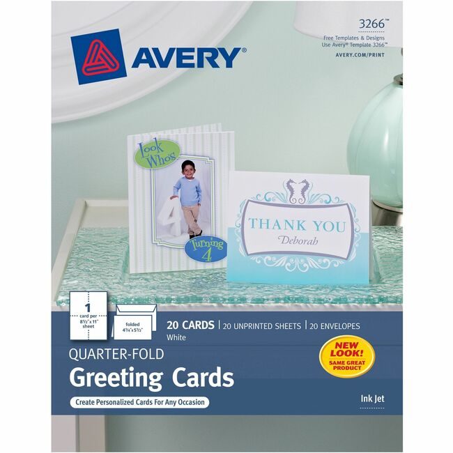 Avery Products Corporation Cards Inkjt Qtr Blank We AVE03266