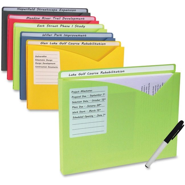 C-Line Products File Jkt Wrt-On Tab Letter Assorted CLI63160