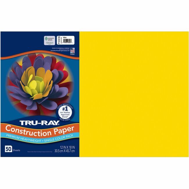 Pacon Corporation Paper Const 12X18 Yellow 50SH PAC103036