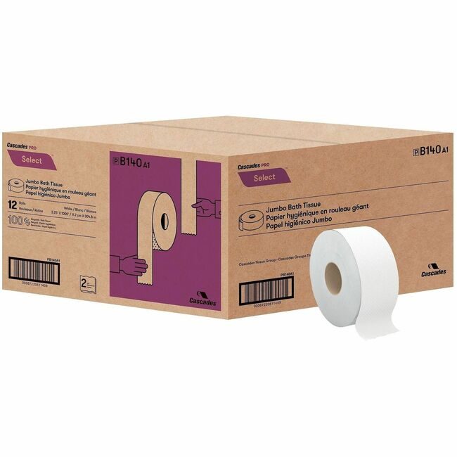 Cascades Tissue Jrt 3.3X1000 12/2 WH CSDB140