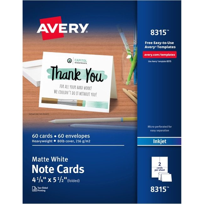Avery Products Corporation Cards Note Inkjt W/Envlp We AVE8315