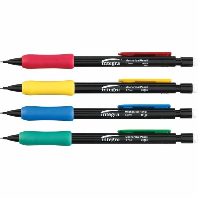 Integra Pencil Mech Grip 0.7MM Assorted ITA36153