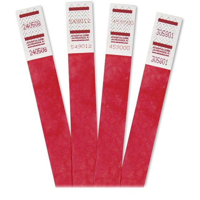 Advantus Corporation Lanyards Wristband 500 Pack Red AVT75510