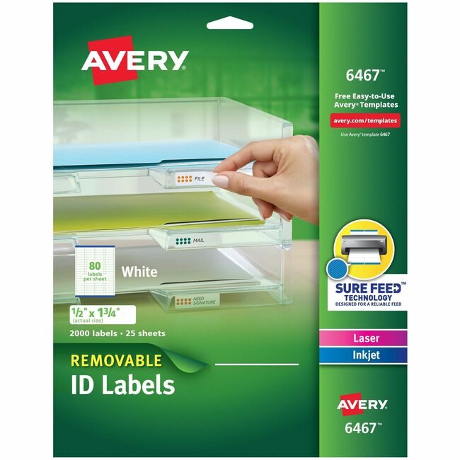 Avery Products Corporation Label Removeable 1/2X1.75 AVE6467