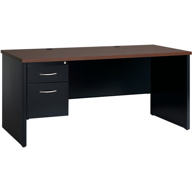 Lorell Desk 30"X66" LH PED Bk/Wl LLR79151