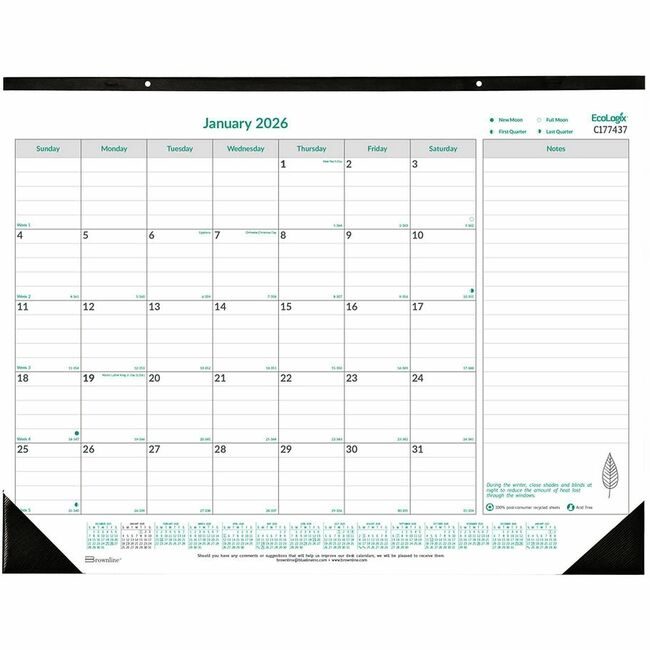Dominion Blueline, Inc. Schneider Vizz Deskpad Mnthy 22X17 Ecolgx REDC177437