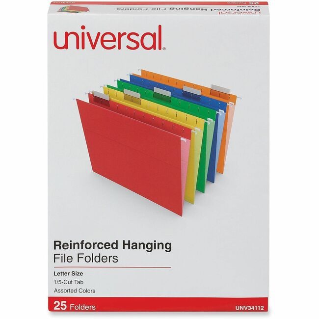 Universal Office Products Folder Reinf Hang 25 Assorted UNV34112