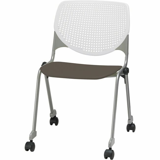 KFI Seating Chair Casters Stk White Brstn KFICS230BKB8S18