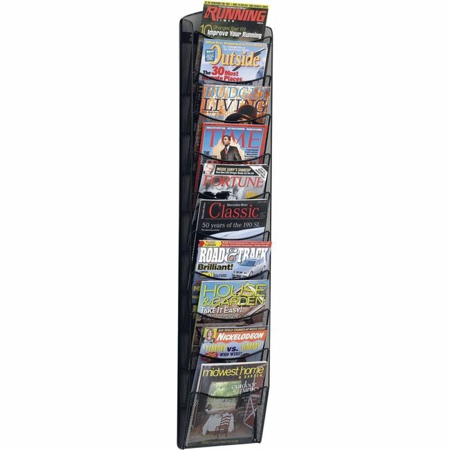 Safco Products Rack Magazine 10PKT Black SAF5579BL