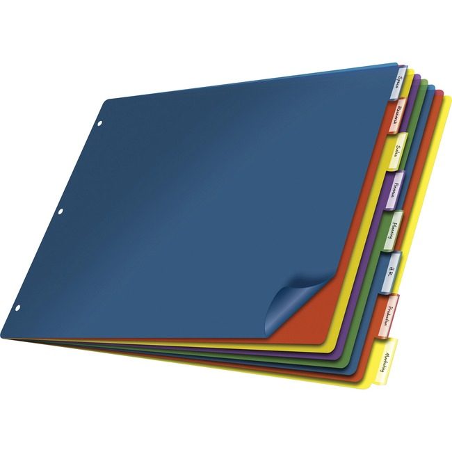 TOPS Products / Cardinal Brands Divider POLY11X17 8TB Assorted CRD84803