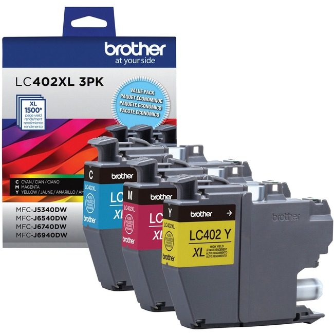 Brother International Crtdg Ink 3 Pack Cyn/Ma/Yw Hiyd BRTLC402XL3PKS