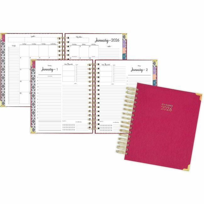 ACCO Brands AT-A-GLANCE Planner Day-Mth Berry AAG6099-806-59