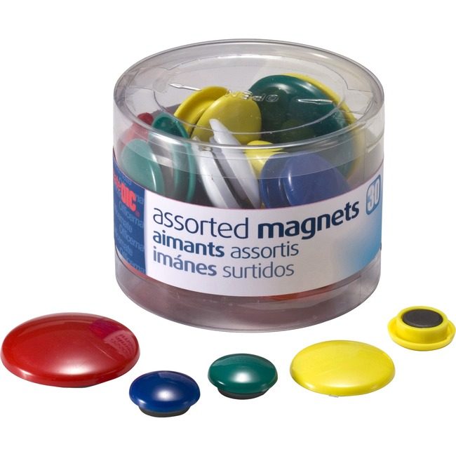Officemate Magnets Circle 30/TUB Assorted OIC92500