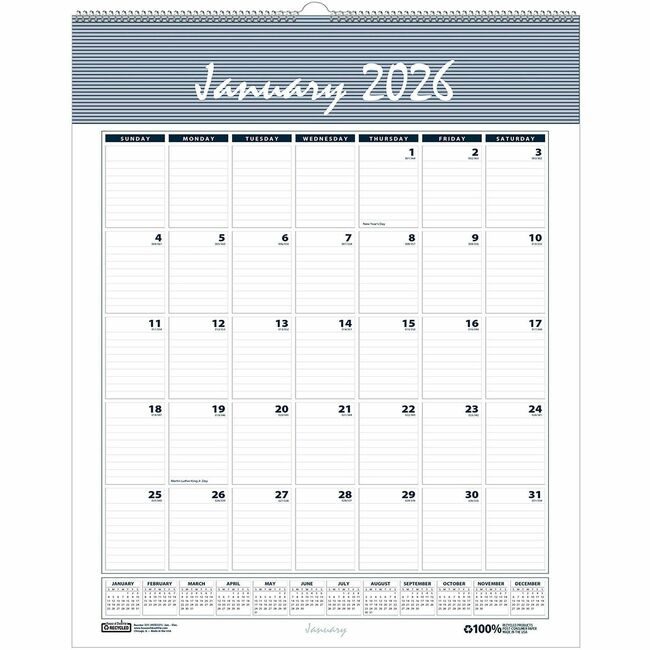 House of Doolittle Calendar Wall 8.5X11 Be/Gy HOD331HD