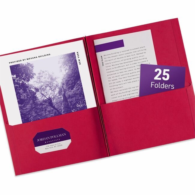 Avery Products Corporation Folder 2POCKET W/Fastnr Red AVE47979