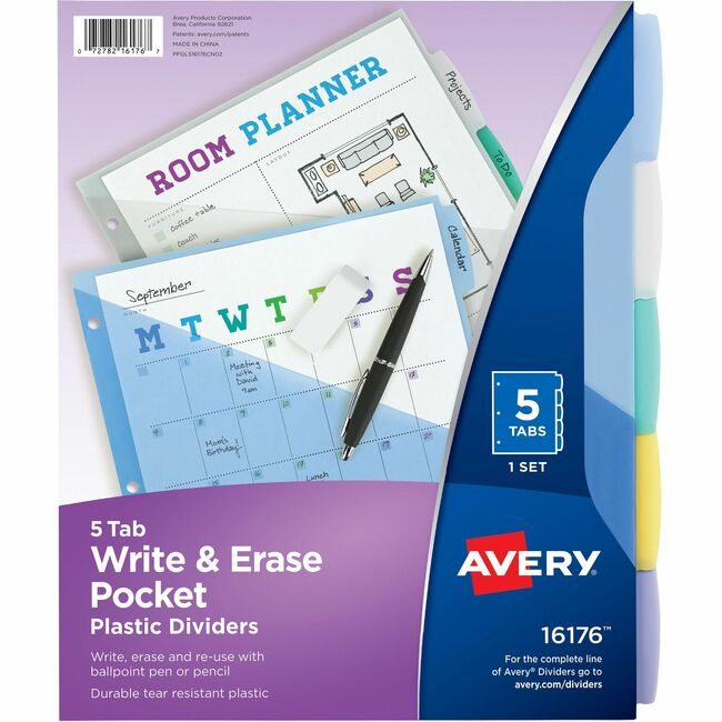 Avery Products Corporation Dividers Write-On 5TAB Pckt AVE16176