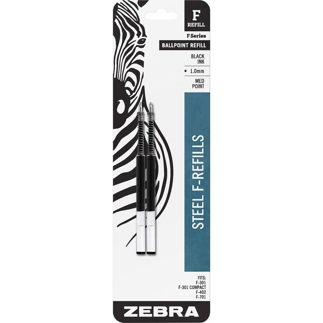 Zebra Pen Corporation Refill F-Series 1.0 Black 2 Pack ZEB85412
