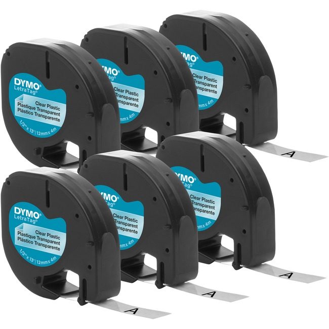 Newell Brands DYMO Tape Lbl Ltag Plas .5" Clear 6 DYM2050824