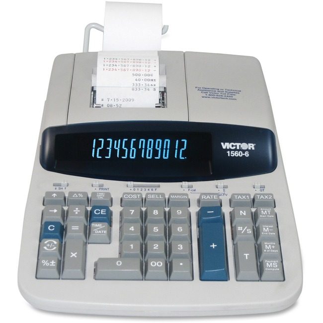 Victor Technology Calc Commercial Prt 12DGT VCT1560-6