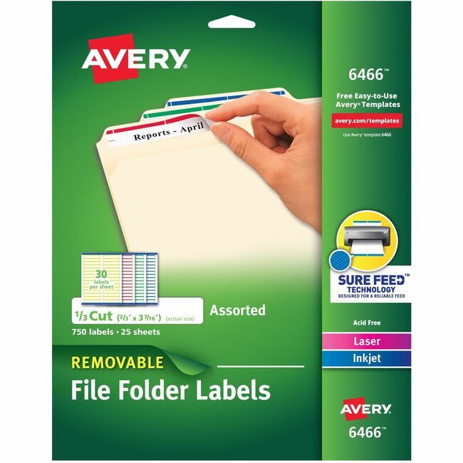 Avery Products Corporation Label File Fldr Remove Assorted AVE6466