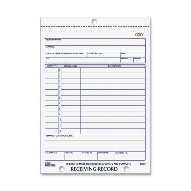 Dominion Blueline, Inc. Schneider Vizz Forms Receiving Record 3-PT RED2L260