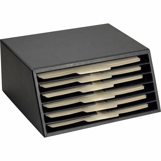 Dacasso Sorter Letter Vertical Lthr Black DACA1097