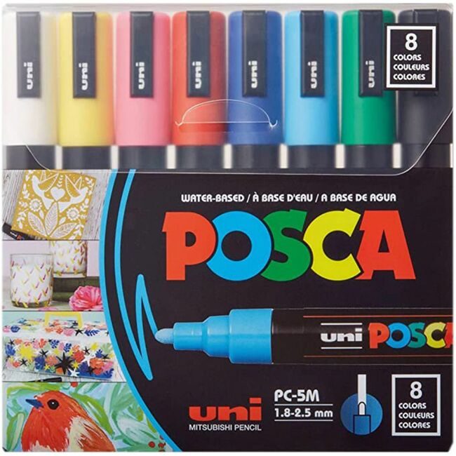 Mitsubishi Pencil Co. / uni-ball Marker Med Point 8 Count Assorted UBCPC5M8C